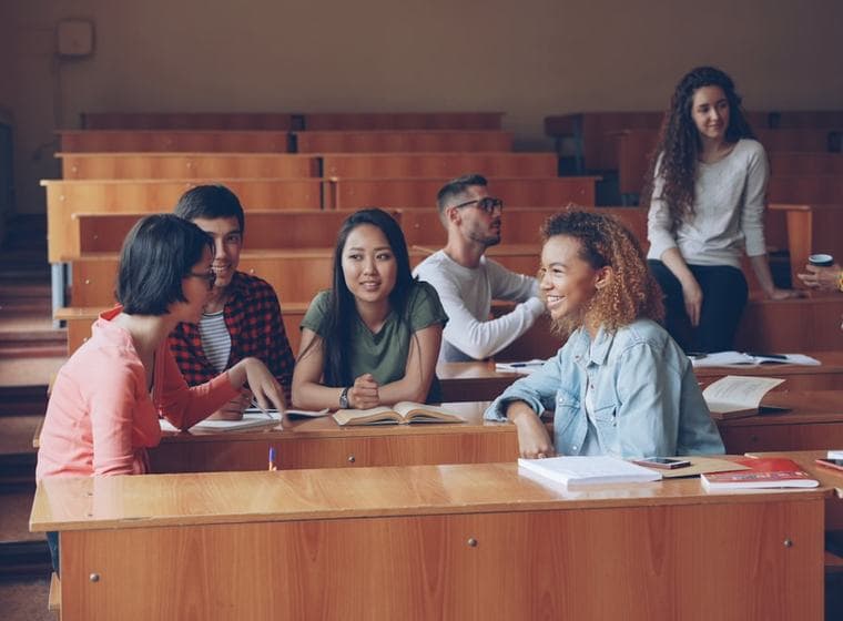Medical students studying together